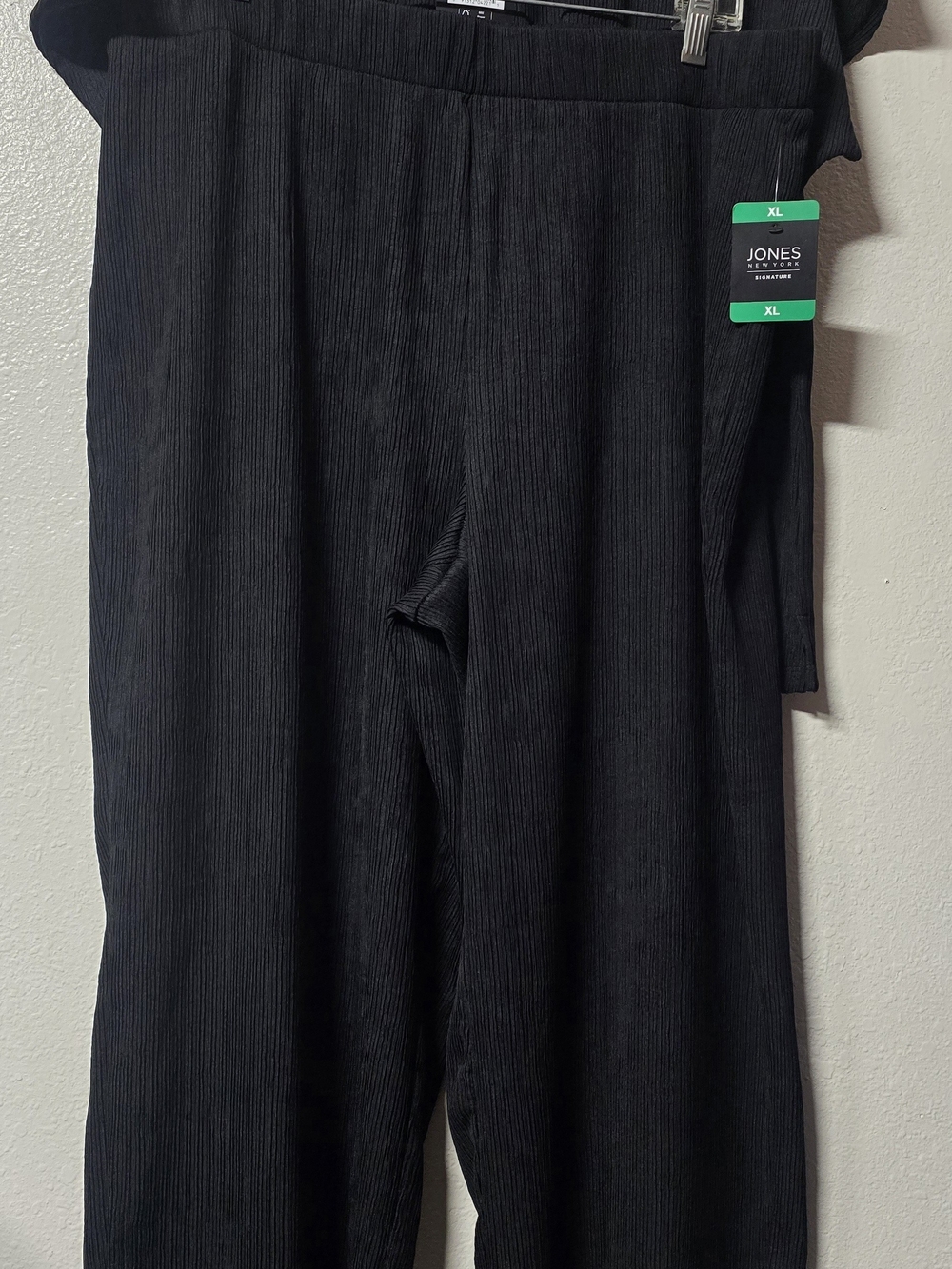 Jones New York Wome's Black Ribbed Lounge Pants & Blouse - XL